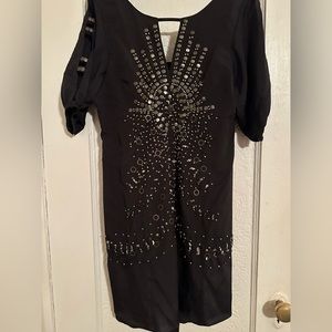 Women’s Black Multicolor Beaded Dress